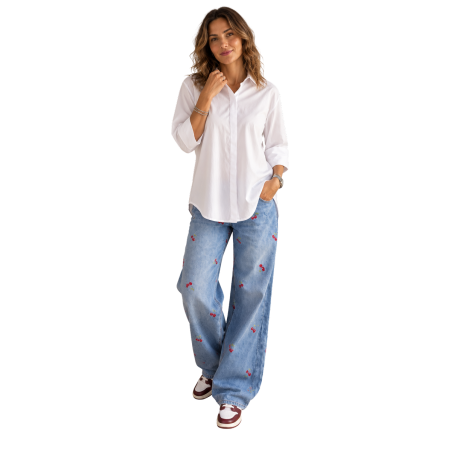 ANETA: Camicia over in cotone a maniche lunghe