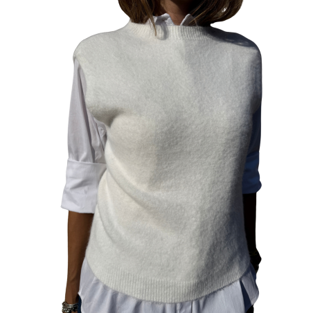 Ninfa: Gilet a Girocollo Misto Lana | Vicine a ME