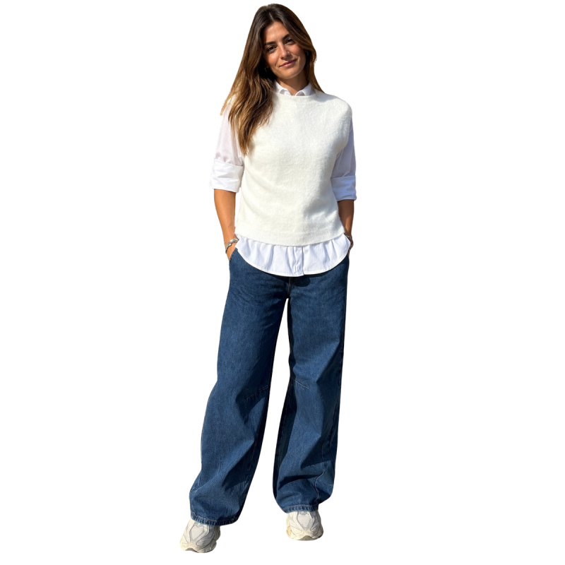 Ninfa: Gilet a Girocollo Misto Lana | Vicine a ME