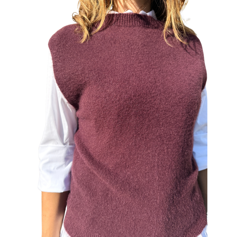 Ninfa: Gilet a Girocollo Misto Lana | Vicine a ME