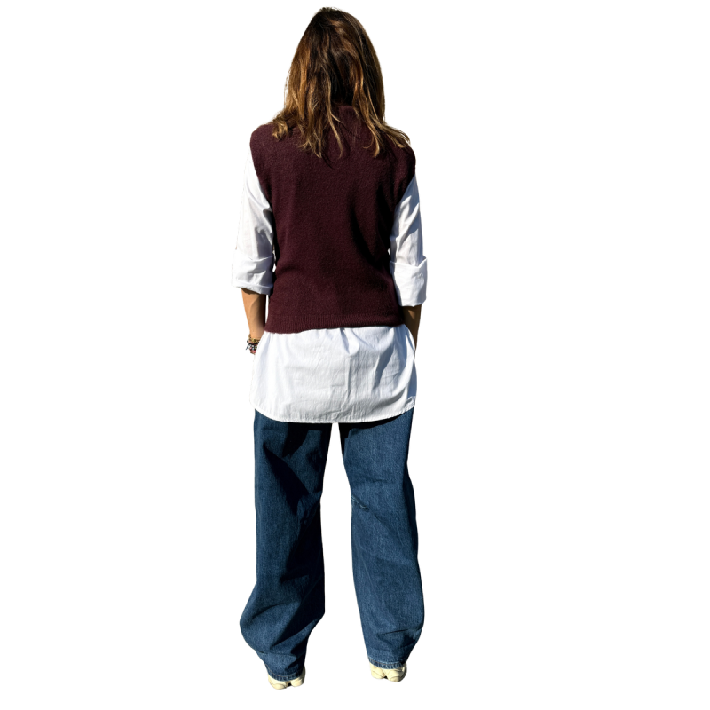 Ninfa: Gilet a Girocollo Misto Lana | Vicine a ME