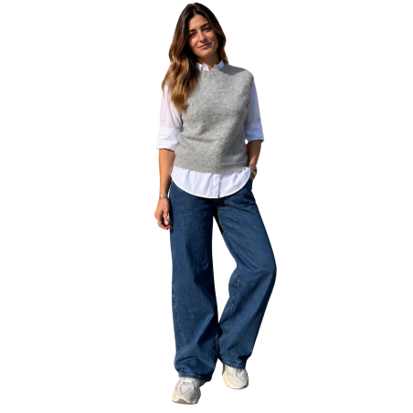 Ninfa: Gilet a Girocollo Misto Lana | Vicine a ME