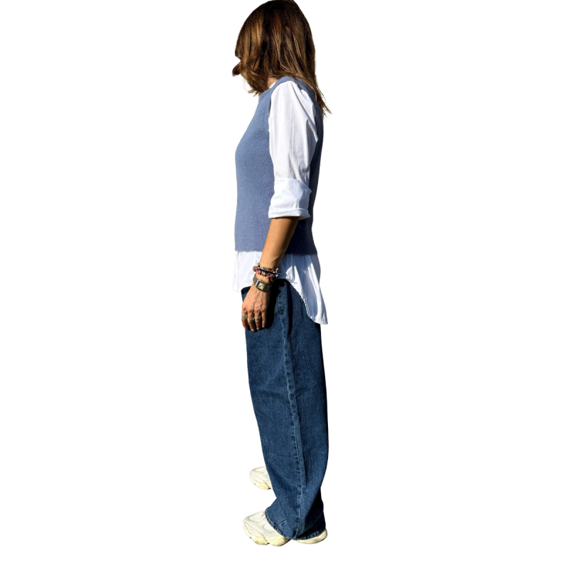 Ninfa: Gilet a Girocollo Misto Lana | Vicine a ME