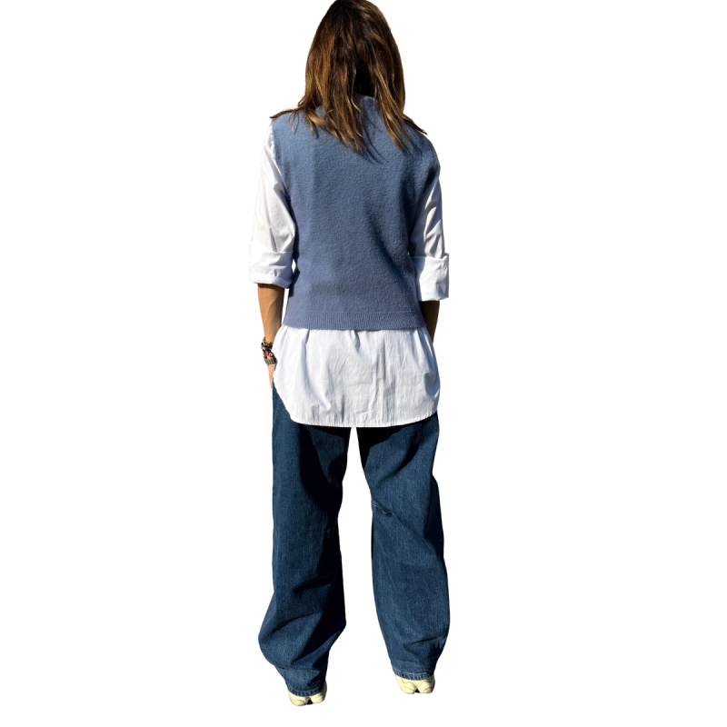 Ninfa: Gilet a Girocollo Misto Lana | Vicine a ME