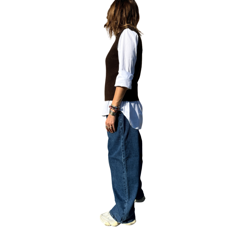 Ninfa: Gilet a Girocollo Misto Lana | Vicine a ME