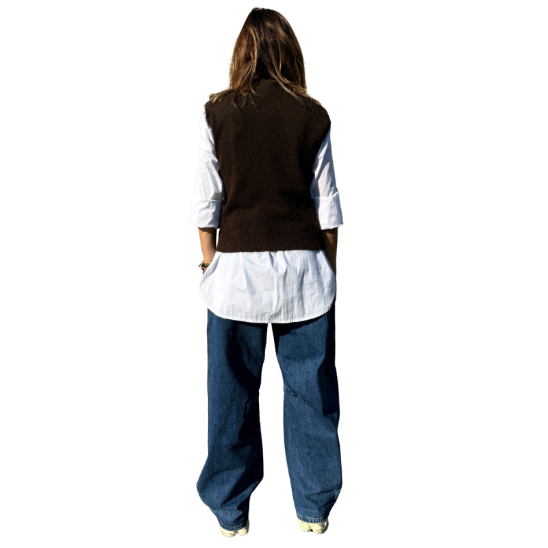 Ninfa: Gilet a Girocollo Misto Lana | Vicine a ME