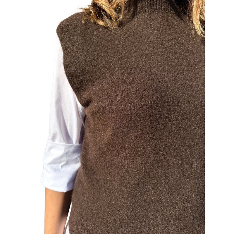 Ninfa: Gilet a Girocollo Misto Lana | Vicine a ME