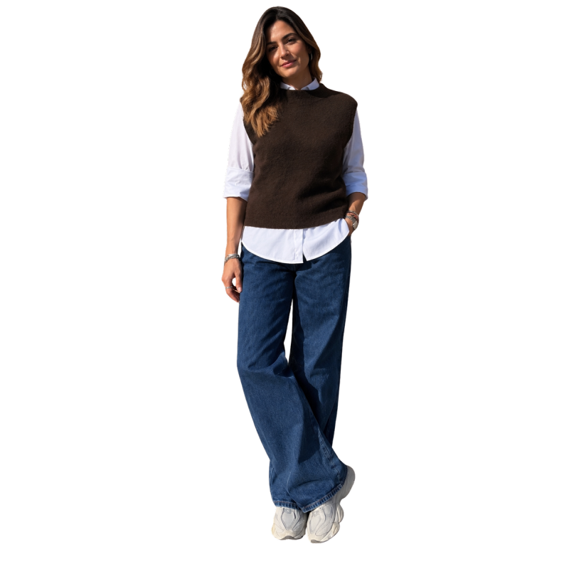 Ninfa: Gilet a Girocollo Misto Lana | Vicine a ME