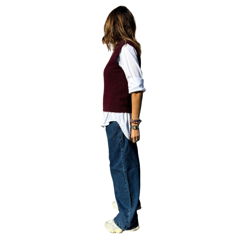 Ninfa: Gilet a Girocollo Misto Lana | Vicine a ME